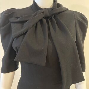 Black Halo Elegant Ara Black Dress with Bow Detail